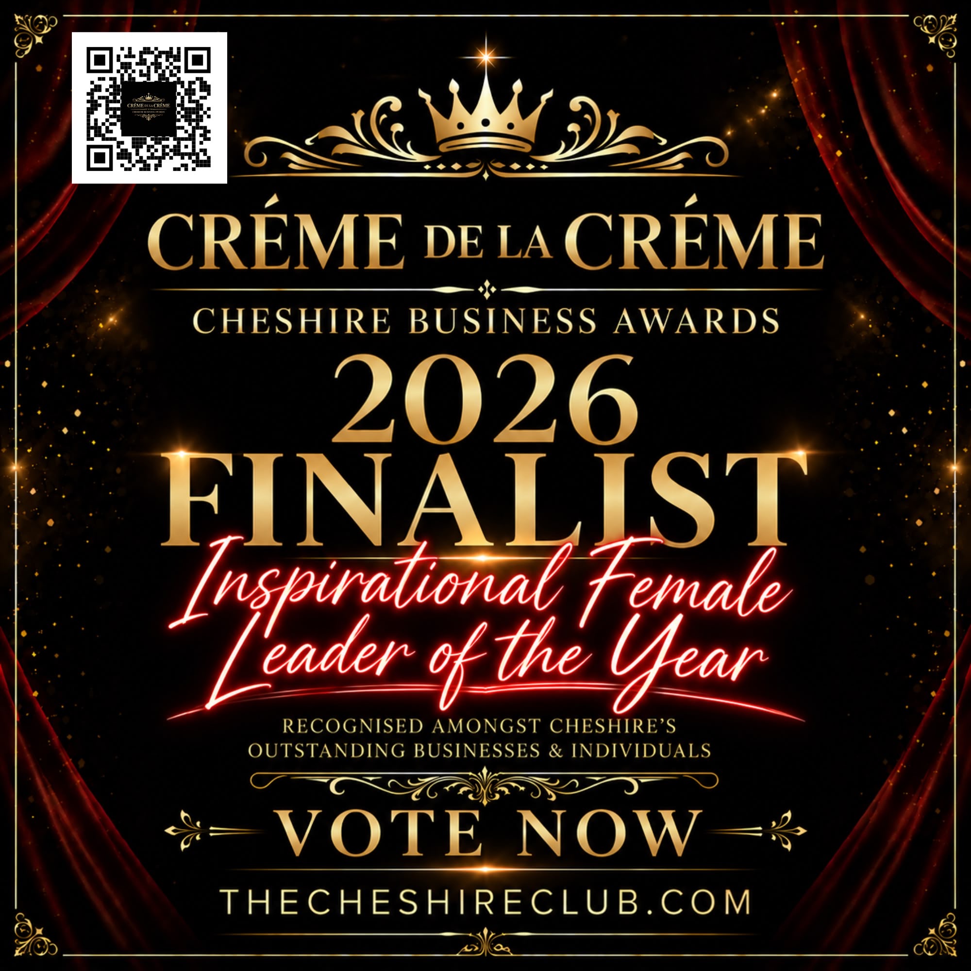 Crème de la Crème Cheshire Business Awards 2026 Finalist — Inspirational Female Leader of the Year